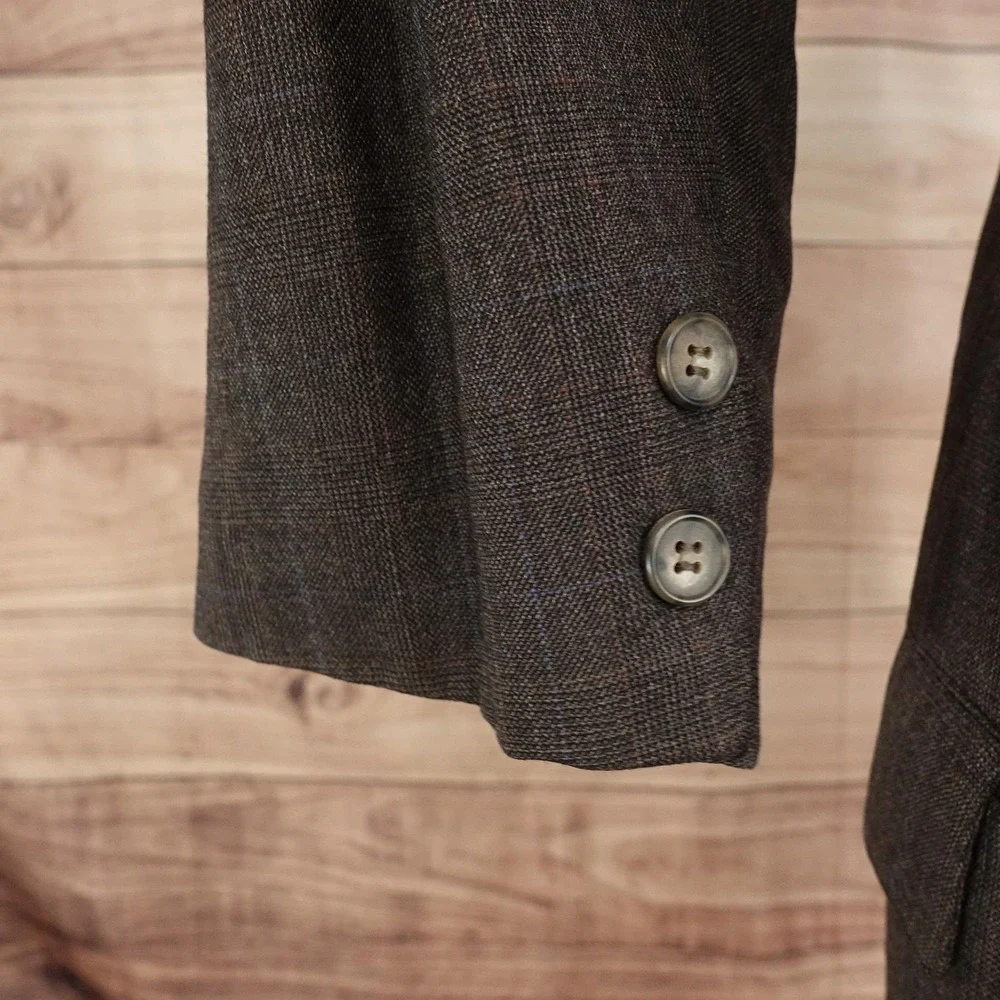 Vintage Brooks Brothers Blazer Mens 39R? Brown Check Sport Coat Jacket